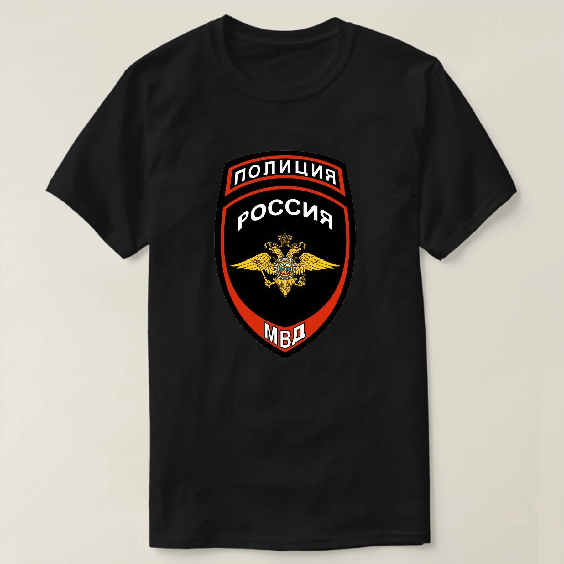 

Russian Emblem Russia Cops Gift T-Shirt 100% Cotton O-Neck Short Sleeve Summer Casual Mens T-shirt Size S-3XL
