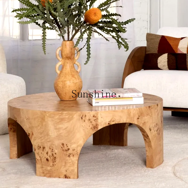 

Medieval French round coffee table small apartment simple modern custom