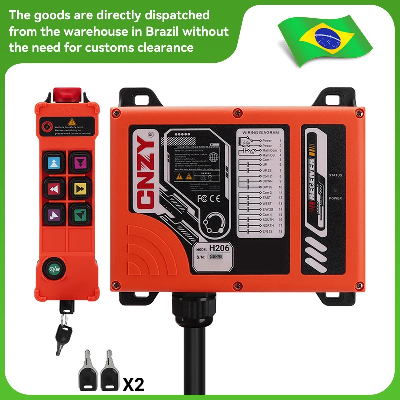 H206 6 botones de doble velocidad Industrial inalámbrico Radio grúa interruptores de Control remoto polipasto puente aéreo grúa elevación Cont