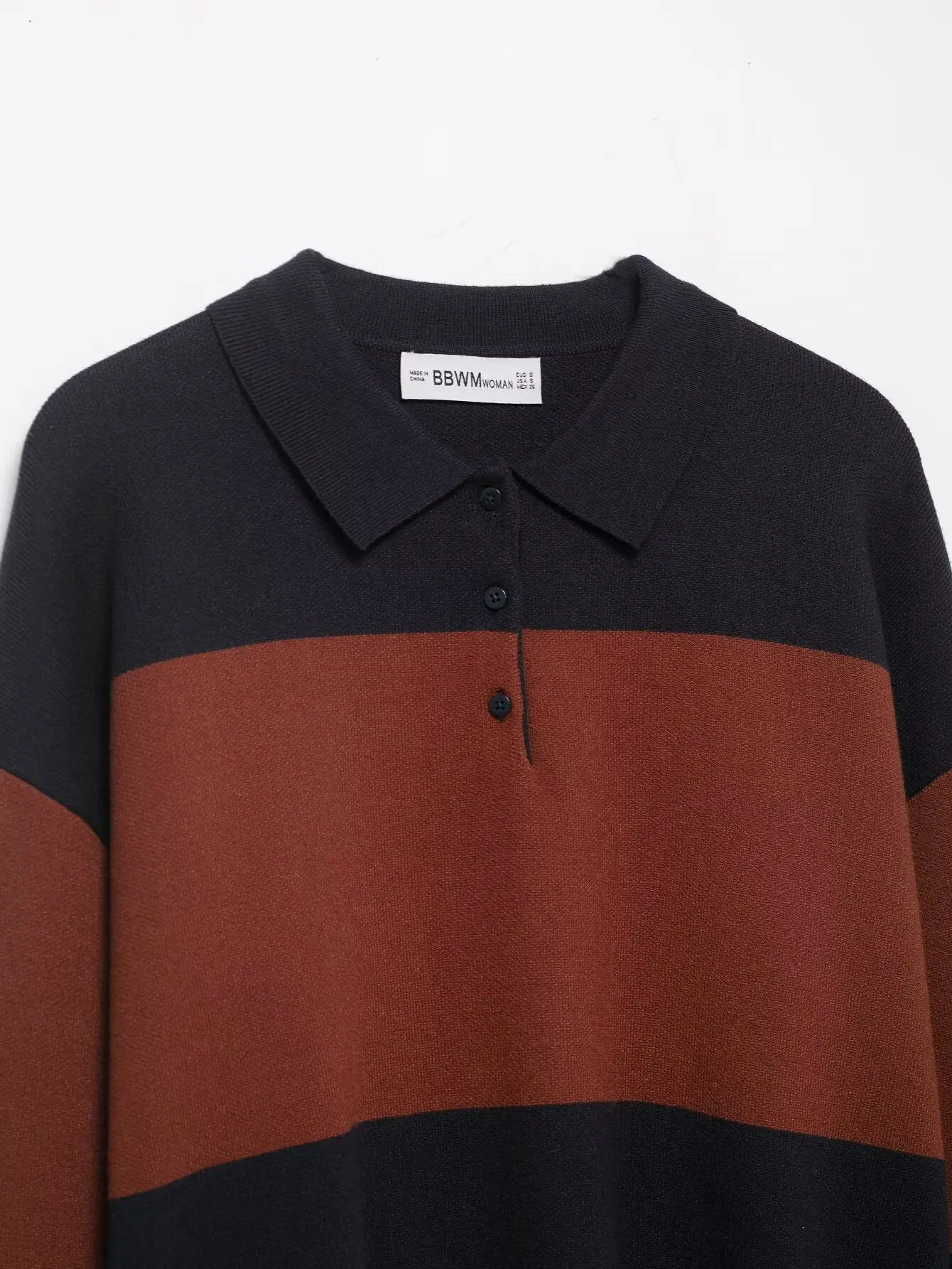 Damen Vintage Gestreifter Pullover Herbst Winter Mode Kragen Farbblock Lässiger Pullover Lässiges Langarm-Strickoberteil