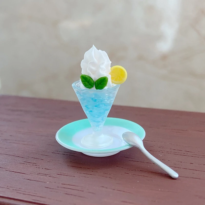 Ali-HMA76 1Pc 1:12 Dollhouse Miniature Ice Cream Cup Simulation Food Toy for Children Dollhouse Decoration Kitchen Accessories