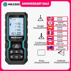 MILESEEY S6 Laser Tape Measure 40M 60M 80M 100M Laser Rangefinder IP54 Electronic Ruler Useful Measurement Tool