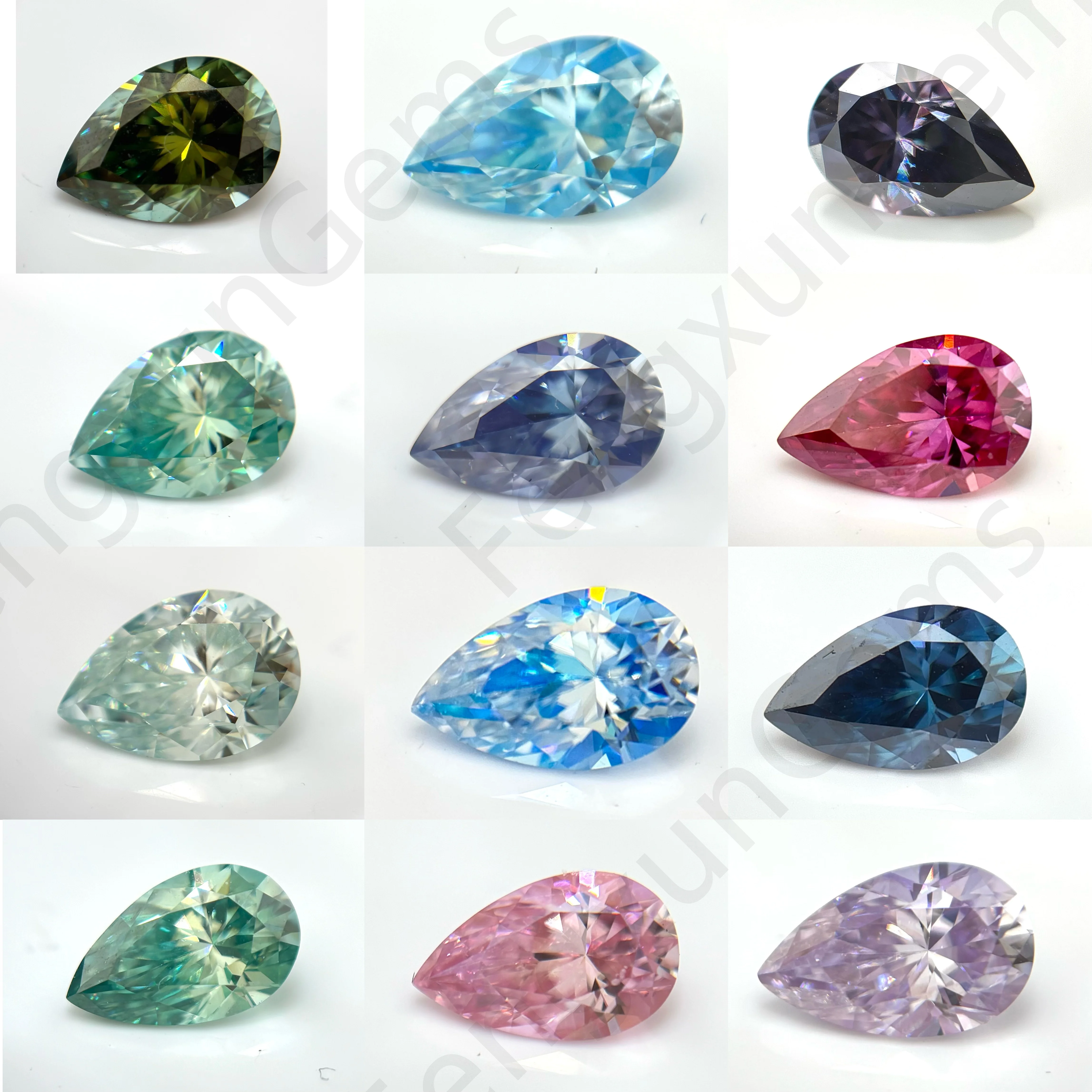 

Loose Moissanite Stone Pear shape Brilliant 0.35~5ct Lab Grown Moissanite Diamonds Pass test With GRA Certificate For jewelry