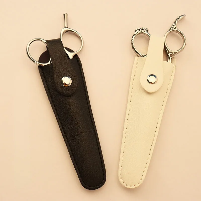 1Pcs Professional Leather Case Barber Packet Scissor Bag Cover Shears Holster Hairdressing Cowhide Hair Scissors Storage Holder