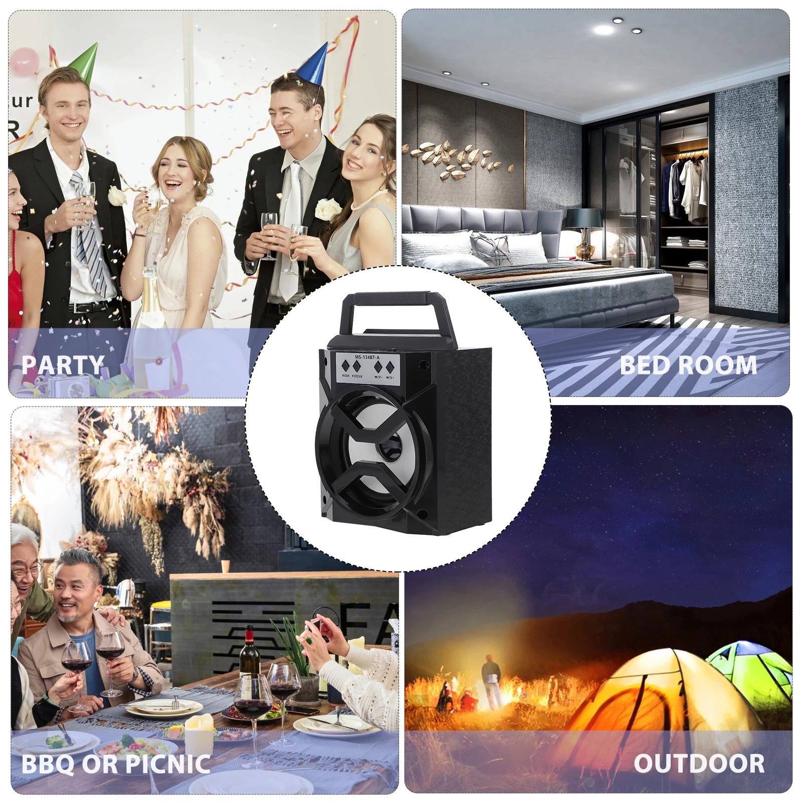 

Speaker LED Subwoofer Wireless Portable Speakers Bass Card Player 2.1 Colors Sound Slot 10m Range