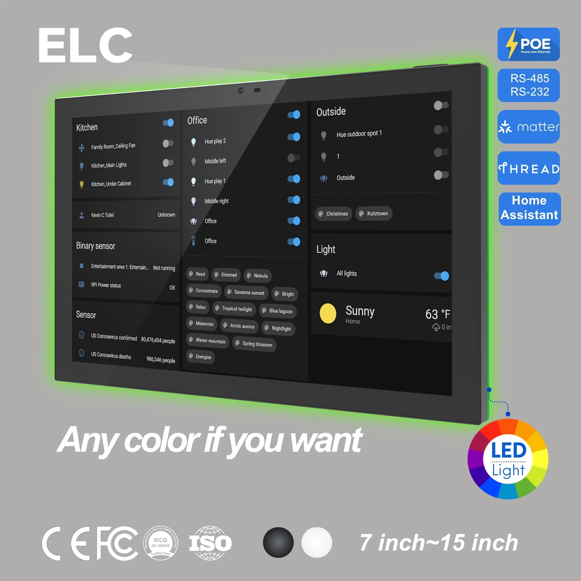 Home Bar Android - 10.1 Inch Smart Home Panel Tablet