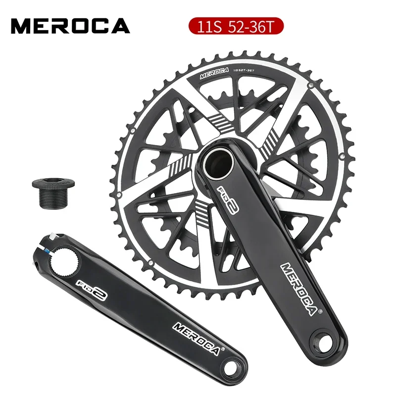 MEROCA Aluminum Road Bike Crank 9/10/11 Speed Straight Mount Dual Crank 50t-34t/52t-36t/53t-39t Road Crank 170mm Bike Parts