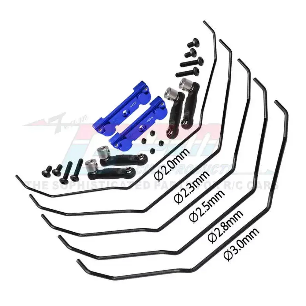 GPM metalowy stop aluminium 7075 zestaw łączników przednich tylnych drążków stabilizacyjnych 10295 dla Traxxas 1/8 MAXX SLASH 6S 102076 -4 Części do