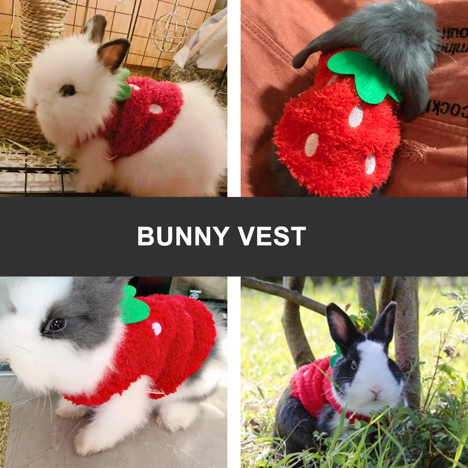 

Dog Clothes Small Pet Costume Bunny Vest Guinea Pig Apparel Puppy Sweater Coral Fleece Comfortable Lightweight