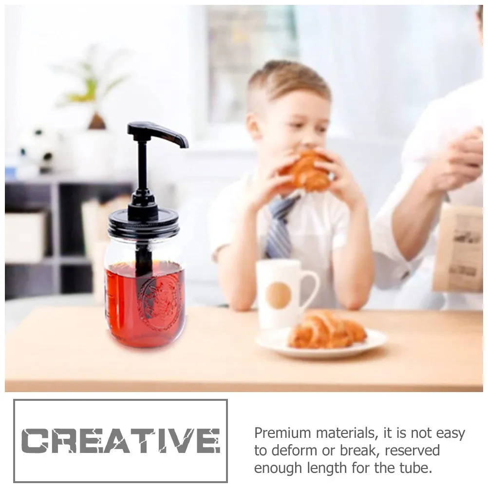 2Pcs Multi-Function Syrup Pump Dispenser Resistant to Deformation Easy-Press Auto-Return Design for Syrup Honey Shampoo view 2