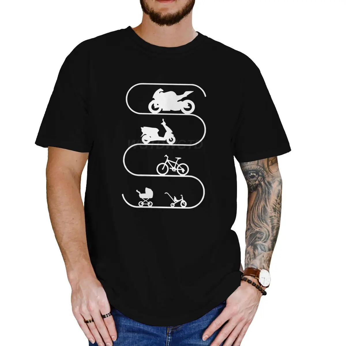 Men's Clothing Car Bike Bicycle Motorcycle Evolution Print Tshirts Classic Top Shirt O-neck Short Sleeve T-shirt for Men