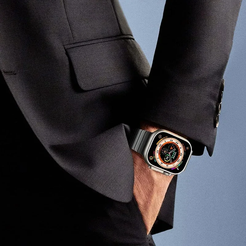 Correa de pulsera de eslabones metálicos para Apple Watch Band Ultra 2/1 49mm 7 8 9 45mm 41mm 10 42mm 46mm Correa iWatch 6 5 4 SE 44mm 40mm Correa