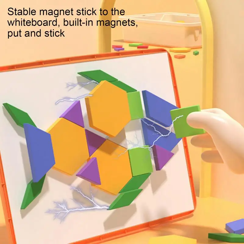 Magnetic Tangram Puzzle Kids Magnetic Jigsaw Puzzle Game Early Educational Learning Toy Kid Educational Toys for 3-6 Years Boys