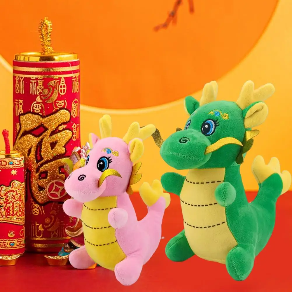 Year of 2024 Cartoon Chinese Dragon Plush Doll Toy Zodiac Stuffed Mascot Animal Doll Pillow Festival Decoration New Year Gift