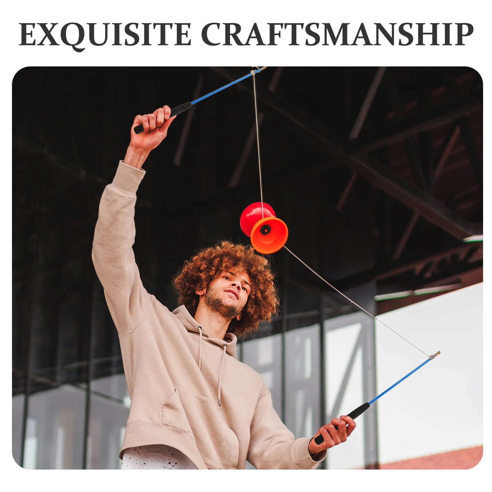 1 Para Antypoślizgowych Pałeczek do Diabola z Solidnego Materiału, Zamiennik Pałeczek do Juggleingu, Akcesoria do Diabola z Otworami na Sznurki do Sztuczek