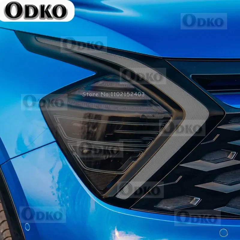

For Kia Sportage NQ5 2022 Present Pcs Car Headlight Protective Film Headlamp Restoration Transparent Black TPU Sticker
