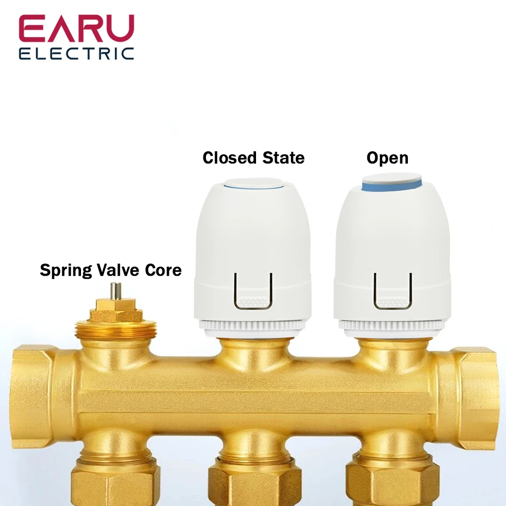 Válvula de calefacción de suelo NC AC 230V M30 * 1,5mm TRV colector de actuador térmico eléctrico para termostato de calefacción por suelo radiante,