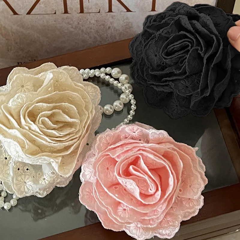 

Women's Headwear Exquisite Korean Swett Style Rose Grab Clip Flower Shark Clip Flower Clip Hairpin Claw Clips Flower Headpiece
