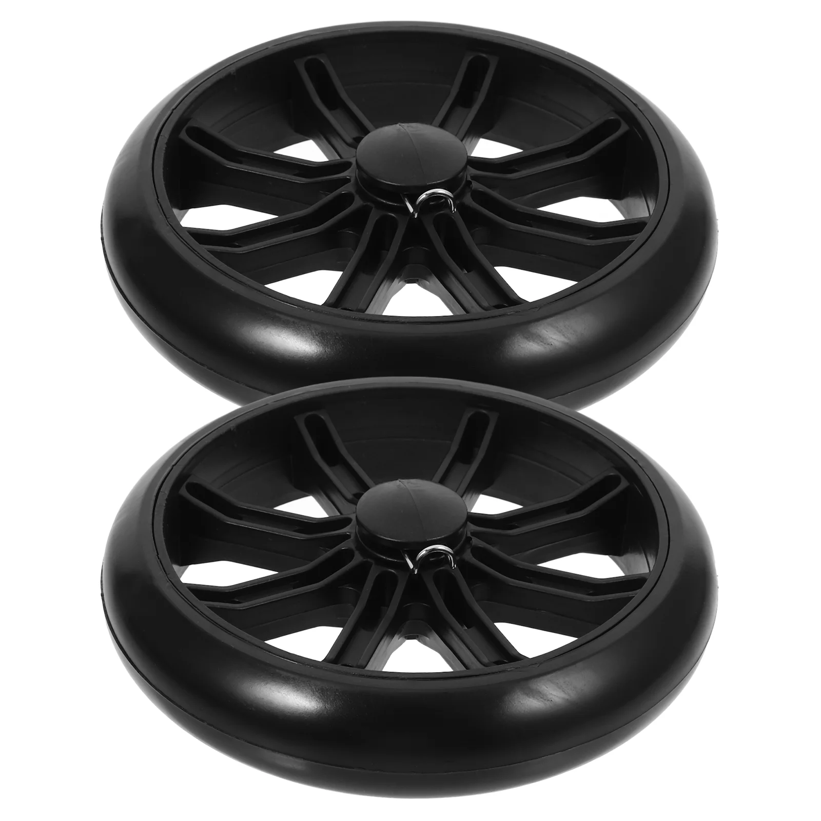2 Pcs Folding Shopping Cart Grocery Wheels Replacement Wagon Stair Climber Rolling Laundry Plastic Heavy Duty