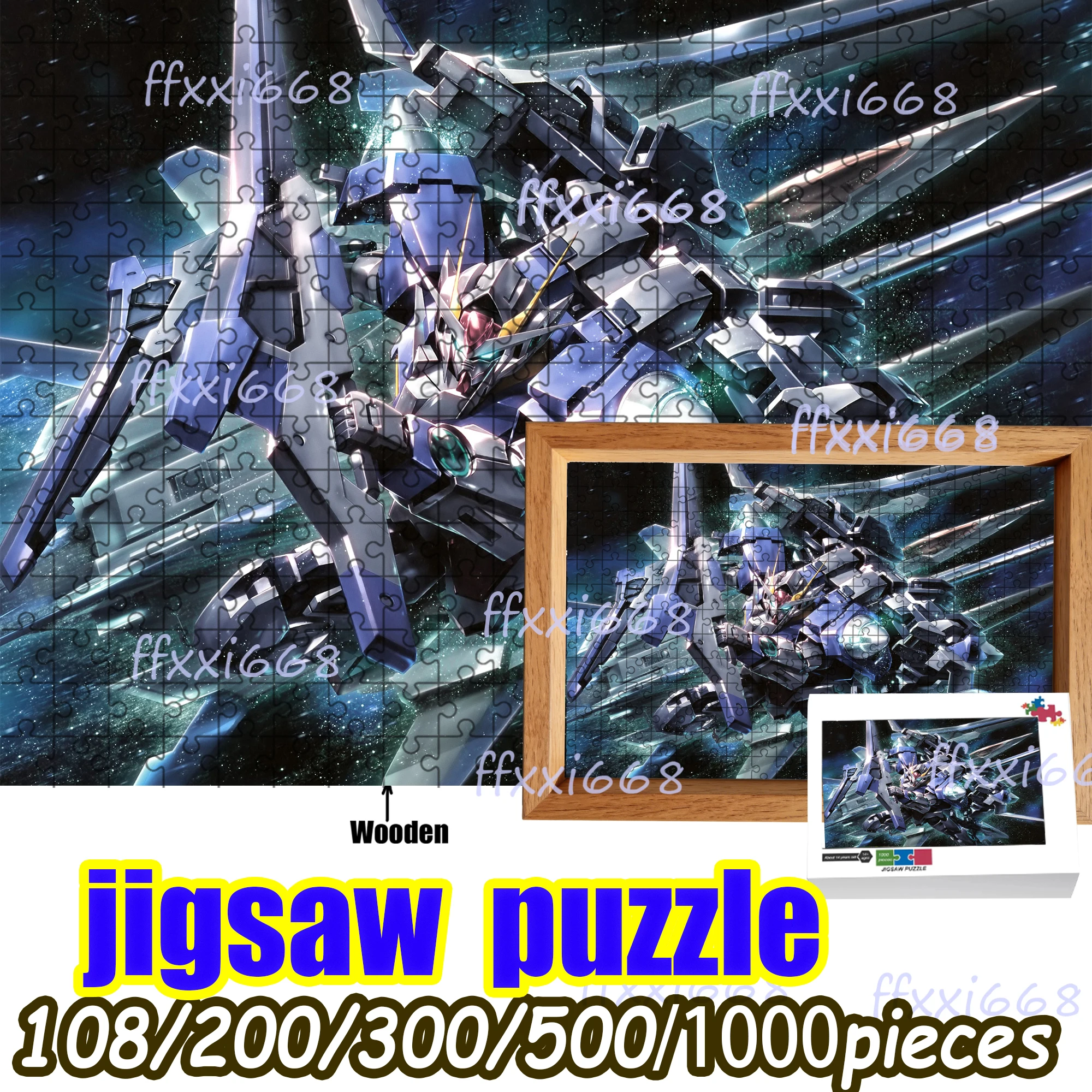 

Mobile Suit Gundam Jigsaw Puzzle 108/200/300/500/1000 Pieces Wooden Puzzle High Quality Gift Fun Birthday gift