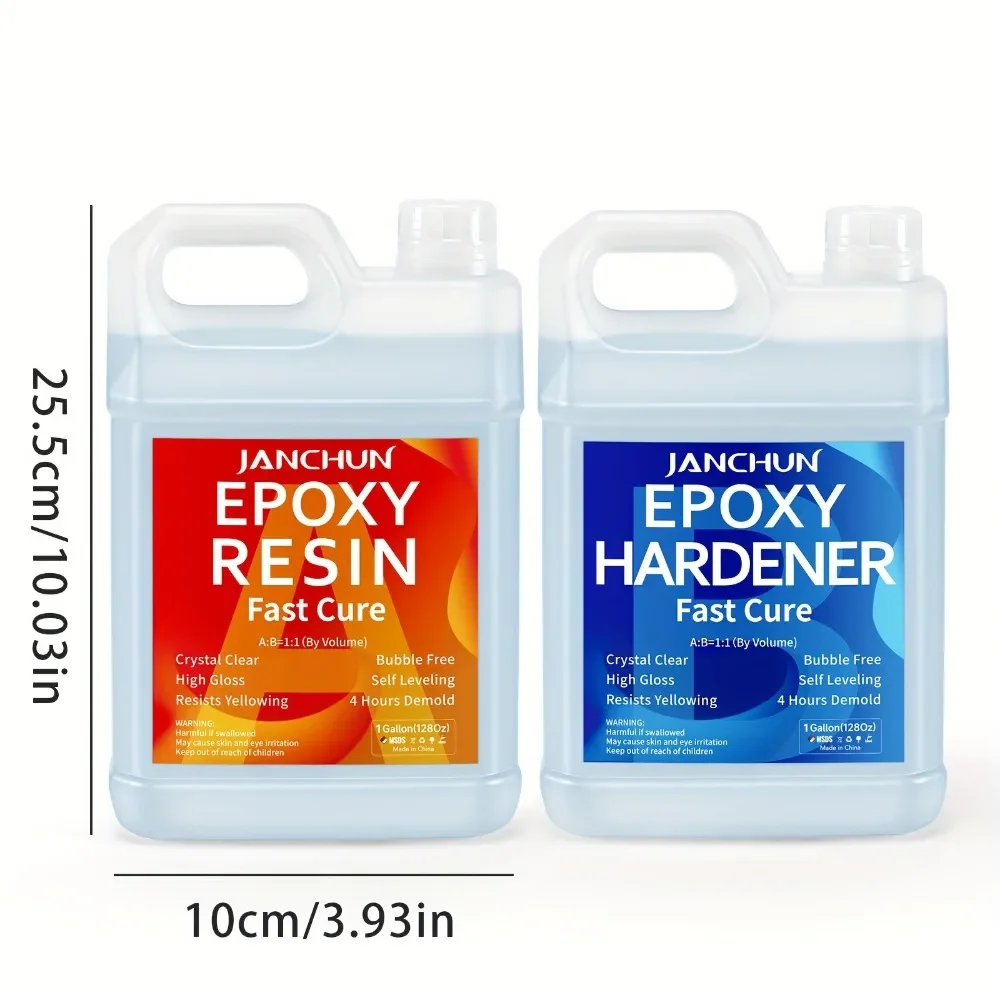 2 Gallon Crystal Clear Epoxy Resin Kit - Fast Curing, High Gloss, No Yellowing, No Bubble Art Resin for River Table Tops