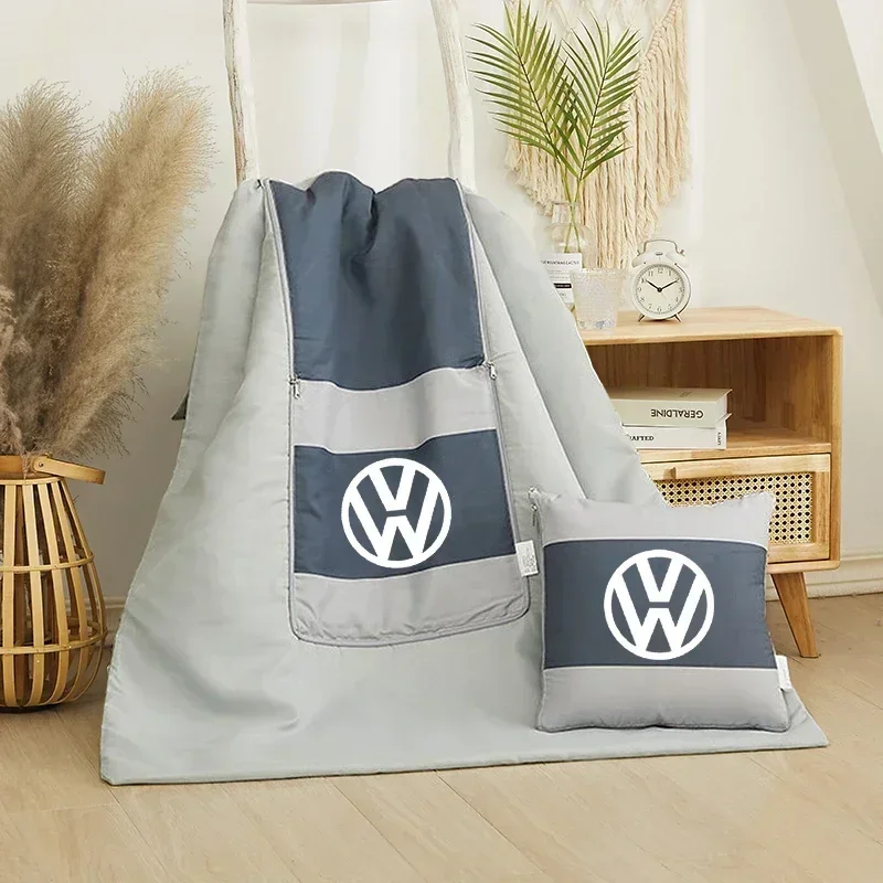 Car Seat Cushion Quilt Blankets Throw Pillow Two-in-one for Volkswagen Golf Passat Jetta Touareg Tiguan Polo Bora Beetle Caddy