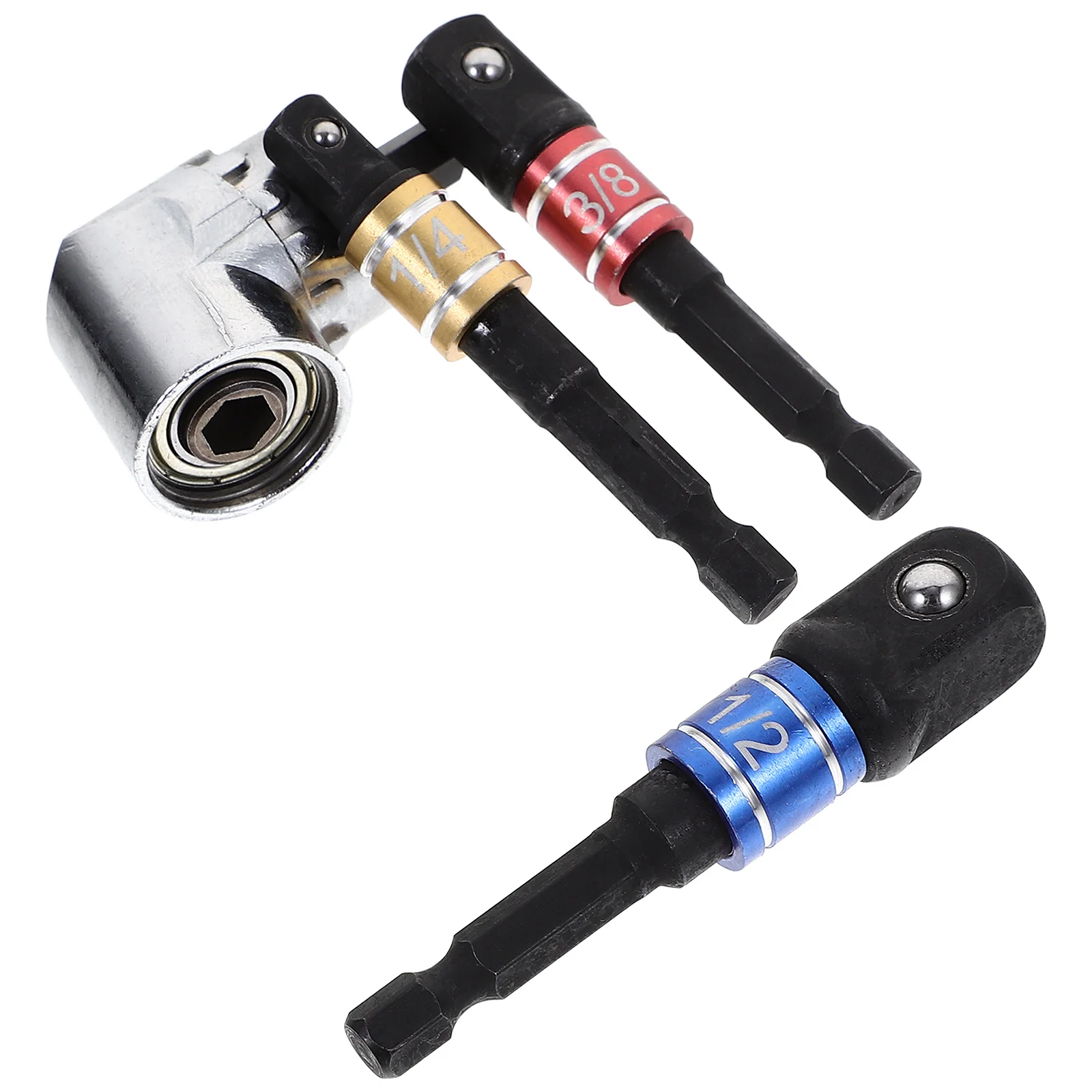 1 مجموعة الزاوية اليمنى الحفر مرفق محول عرافة مقبض إلى مربع رئيس بت تمديد ل شنيور يعمل بالبطارية المقبس أداة الحفر