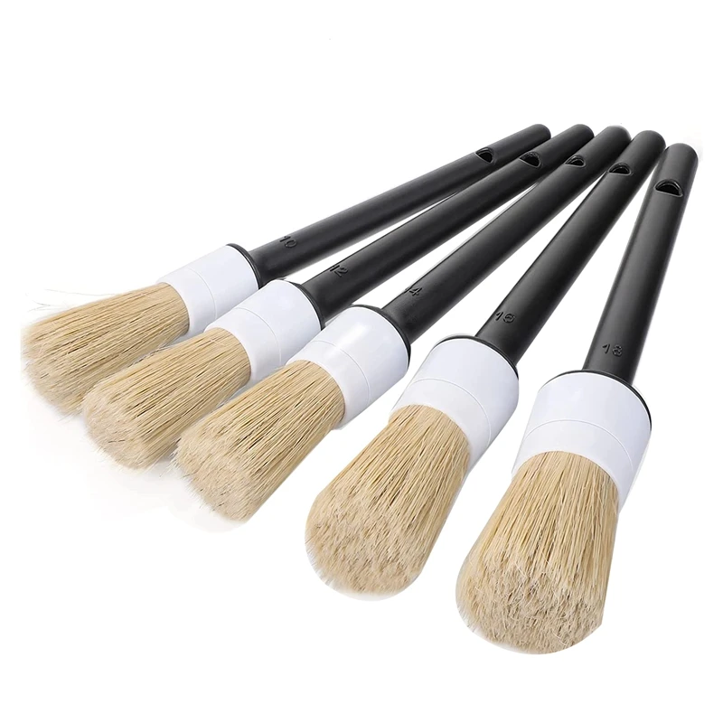 

Car Exterior Interior Detail Brush 5Pcs Hair Bristle Brushes For Car Cleaning Auto Detail Tools Dashboard Cleaning Brush