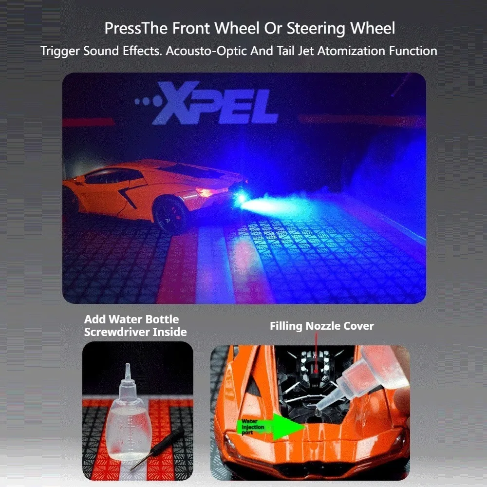 1/24 Revuelto Huracan Spielzeug Modellauto Diecast Legierung Sportwagen Türen Geöffnet Sound Licht Zurückziehen Hohe Simulation Modell Junge Geschenke