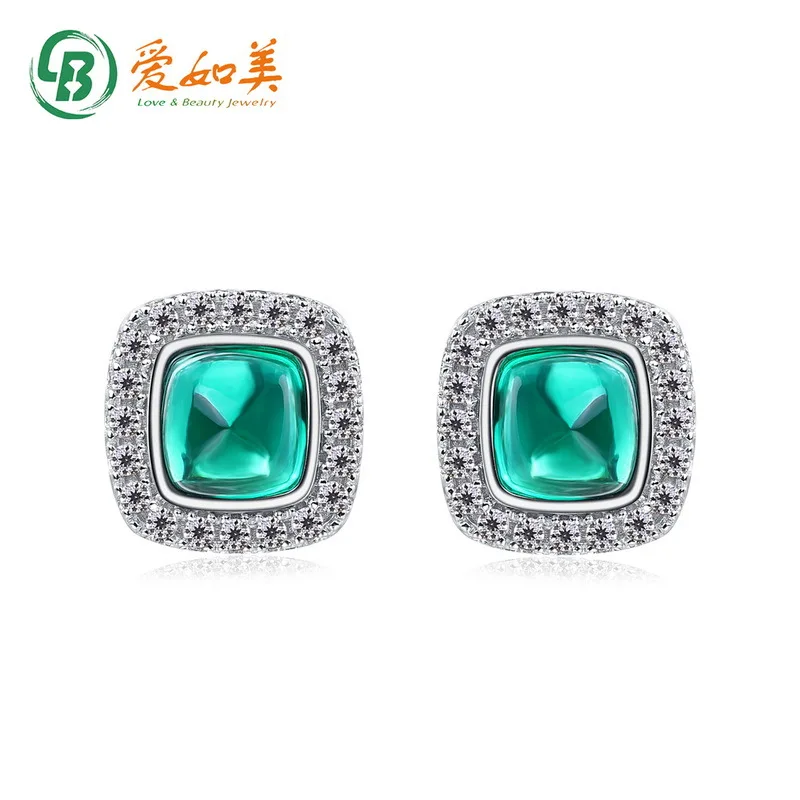 

New Simple and Fashionable Nurturing Emerald Earrings 18K Gold PT950 Platinum Silver Plated 7-Layer Gold Plated Earrings