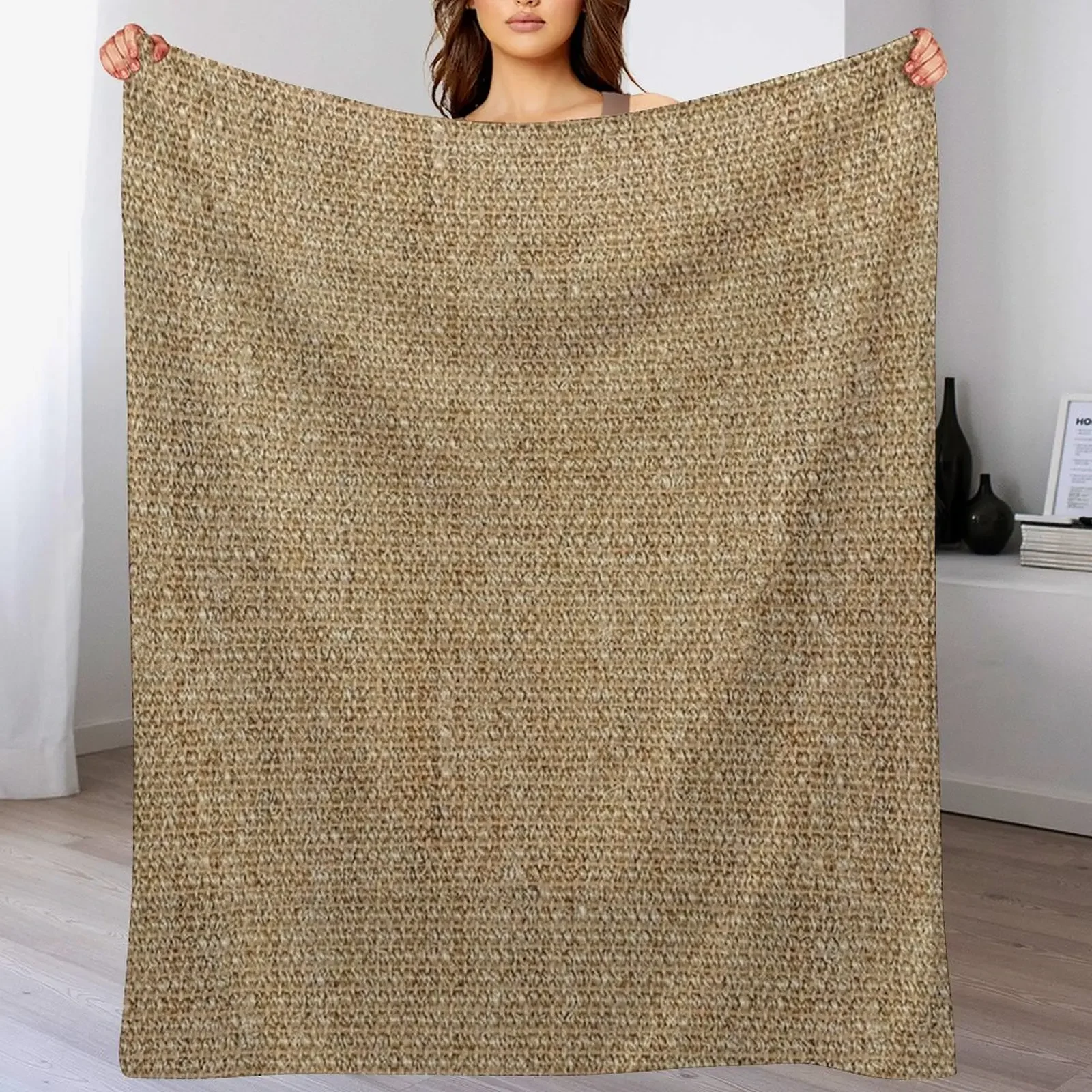 

Sisal Farm Style Sack Cloth Sackcloth Throw Blanket Outdoor Soft Blanket for Picnic Beach Camping