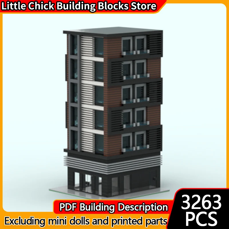 

City Street View Model MOC Building Bricks Apartment Complex Modular Technology Children Holiday Gifts Assemble Toys Suit