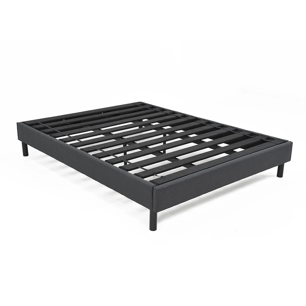 

UFG 2P Upholstered Platform Bed Frame Mattress Foundation Wood Slat Support Tool-less Assembly Bed Frame