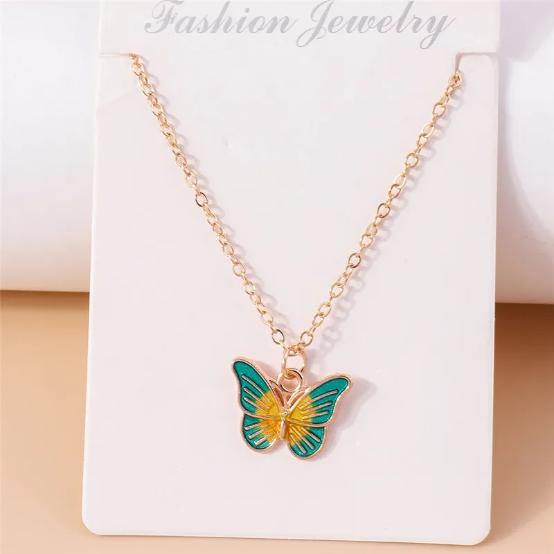 22 Farben Mode bunte Schmetterlings ohrringe für Frauen niedlich baumelnde Frauen Ohrring Halskette Geburtstags feier Geschenke trendy – Detail 17