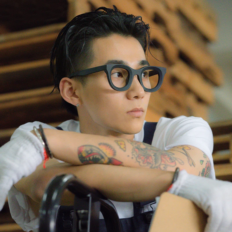 Handmade Retro Square Glasses Frame for Men Women Super Thick Trendy Eyeglasses High-end Quality Acetate Vintag Full Rim Eyewear