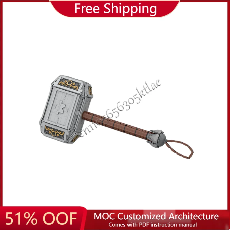 

1011 PCS Famous Series MOC Creative Thunderbolt Hammer Building Blocks Model Set Children's Assembly Display Toys Birthday Gifts