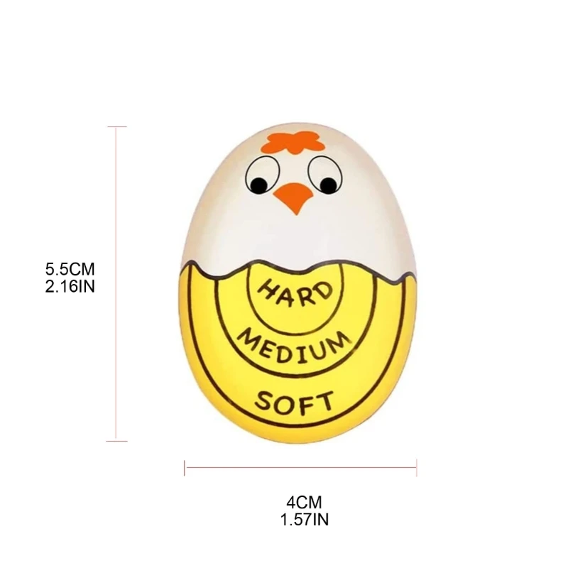 Cute Boiled Egg Timer Plastic Boil Eggs Thermometer Eggs Color Changing Cooking Temperature Observer Kitchen Gadget