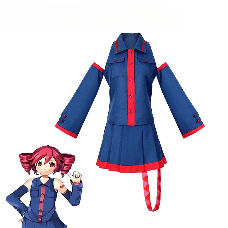 Anime Mikuu kasane Teto Cosplay Costume Women Blue Pink Dress Cosplay Halloween Costume Cosplay Made Accessorie props