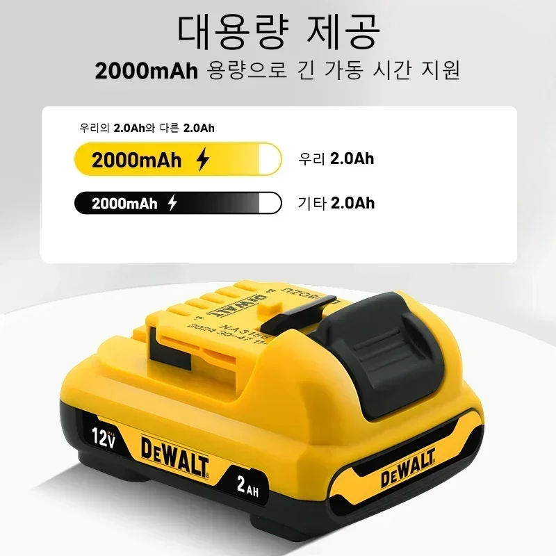 Dewalt 12V battery, lithium battery 12V2AH, DCB120DCB123DCB125DCB124DCB122DCD710 power tool driver program