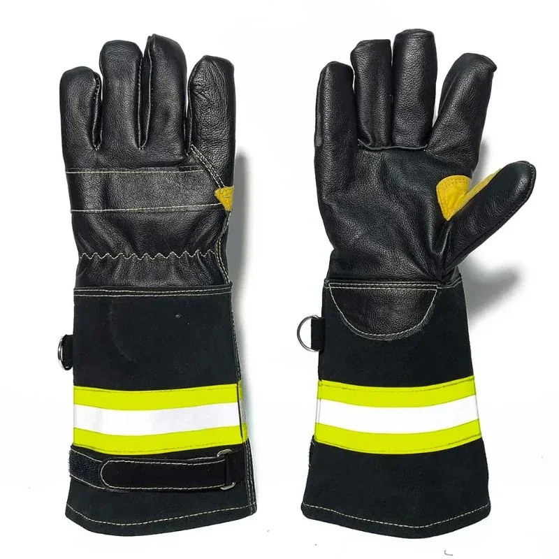 Extremely Heat Resistant Cow Split Leather Welding Gloves Heavy Duty Industrial Stitching Safety Fire Gloves