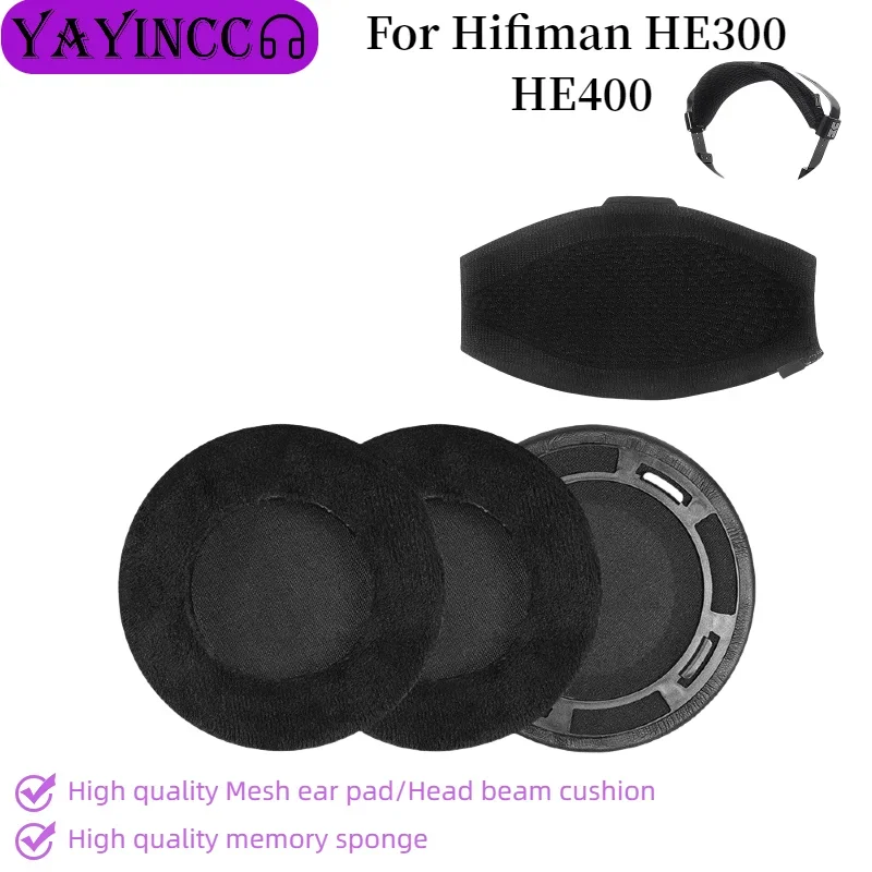 

YAYINCC Replacement Ear pads for Hifiman HE300 HE400 Headphones Memory Foam High Quality Mesh ear pad/Head beam cushion