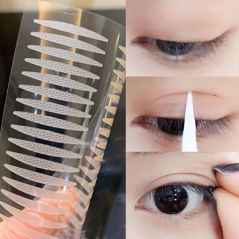 Invisible Double Eyelid Sticker Mesh Olive-shaped Eyelid Tape Self-adhesive Waterproof Anti-sweat Natural Eye Lift Tape Makeup