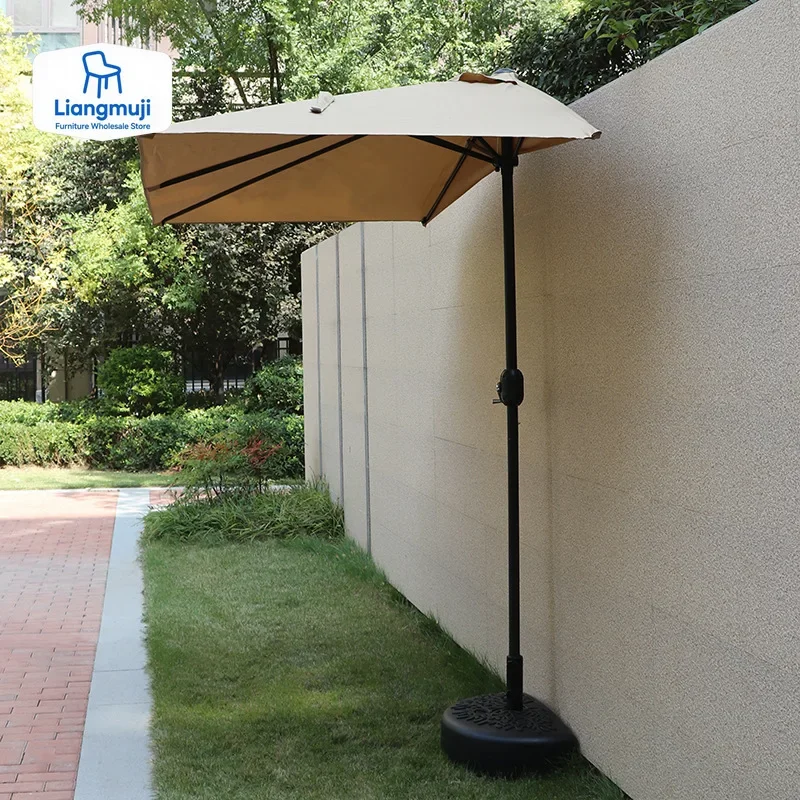 جدار نصف المظلة في الهواء الطلق المظلة شرفة رفع فناء في الهواء الطلق مقهى حديقة مستطيل الجانب المظلة سوينغ كرسي في الهواء الطلق #1