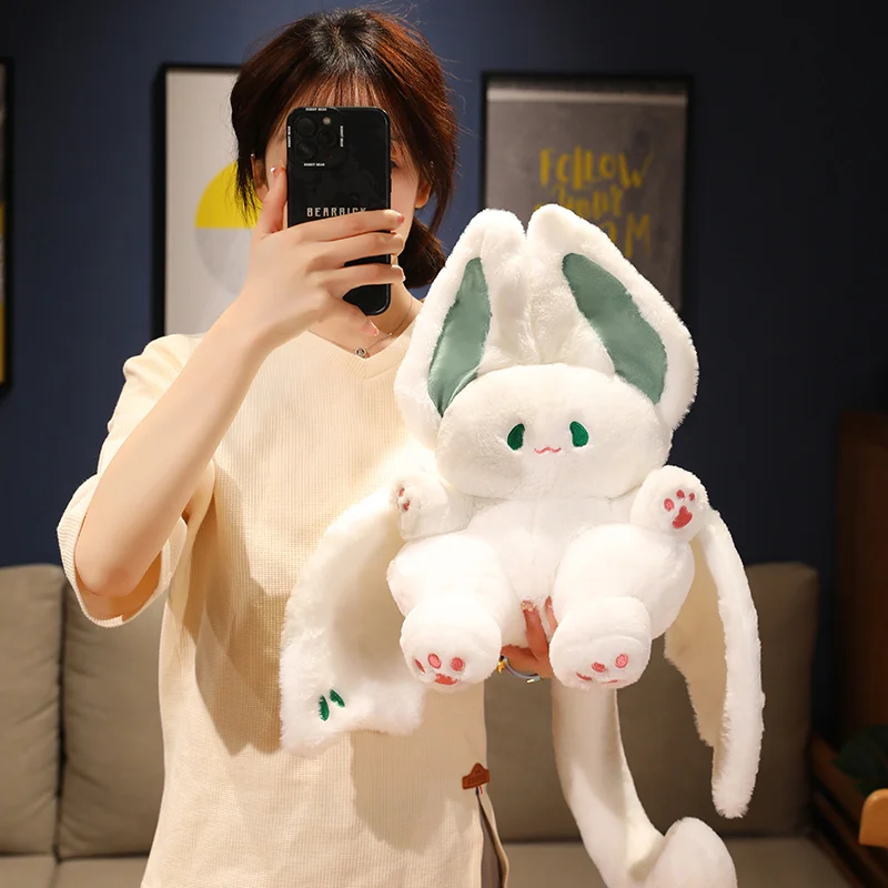 25 ~ 55cm kawaii morcego coelho travesseiro de pelúcia recheado preto/branco rosa/verde dos desenhos animados animal plushie fofo reconfortante presente de aniversário