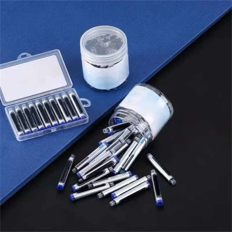 30x 3.4mm Replaceable Ink Cartridges Blue Fountain Pen Ink Refills Quick-Drying Ink Sac Black Refills Ink Cartridges