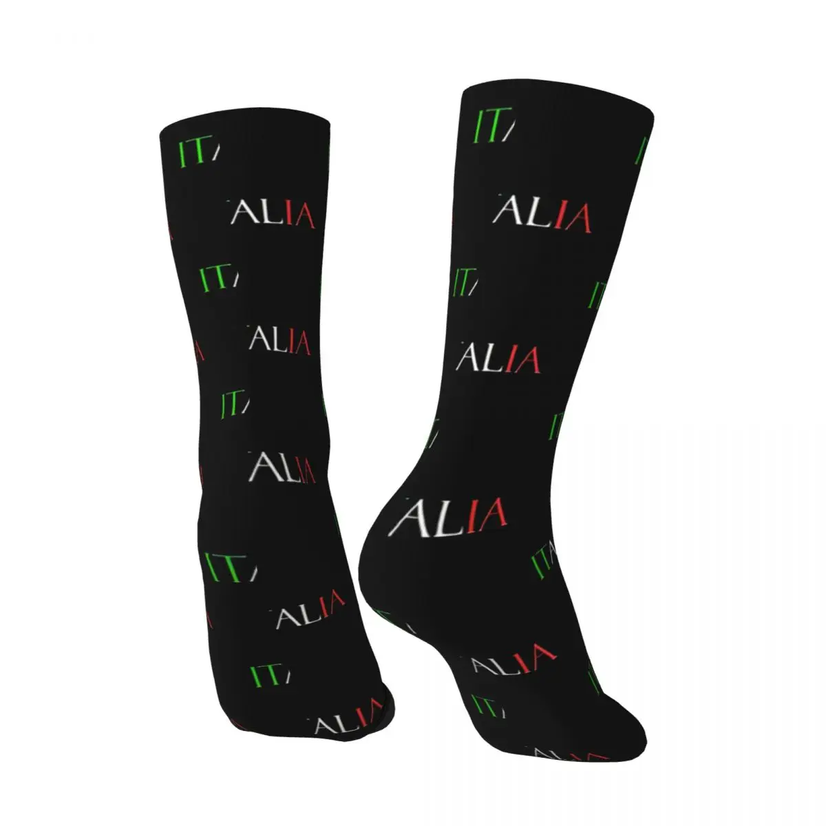 Italia - Italy Flag Colors Men's Socks Vintage Harajuku Street Style Novelty Casual Crew Sock