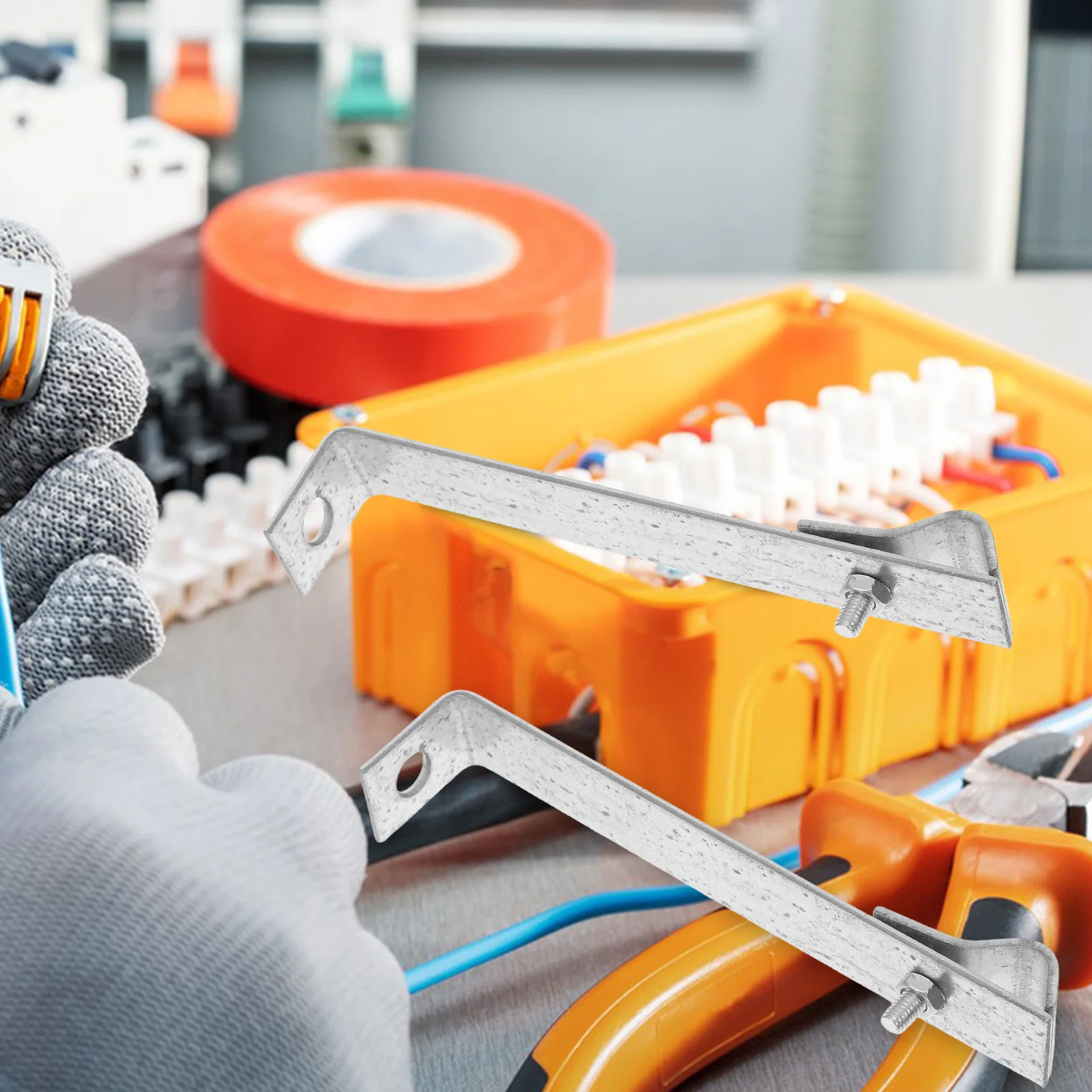 10 قطعة بين قوسين الحماية المجلفن L-شكل الزاوية اليمنى مشابك كابلات التأريض مقاطع لوحة طاقة شمسية إدارة الأسلاك