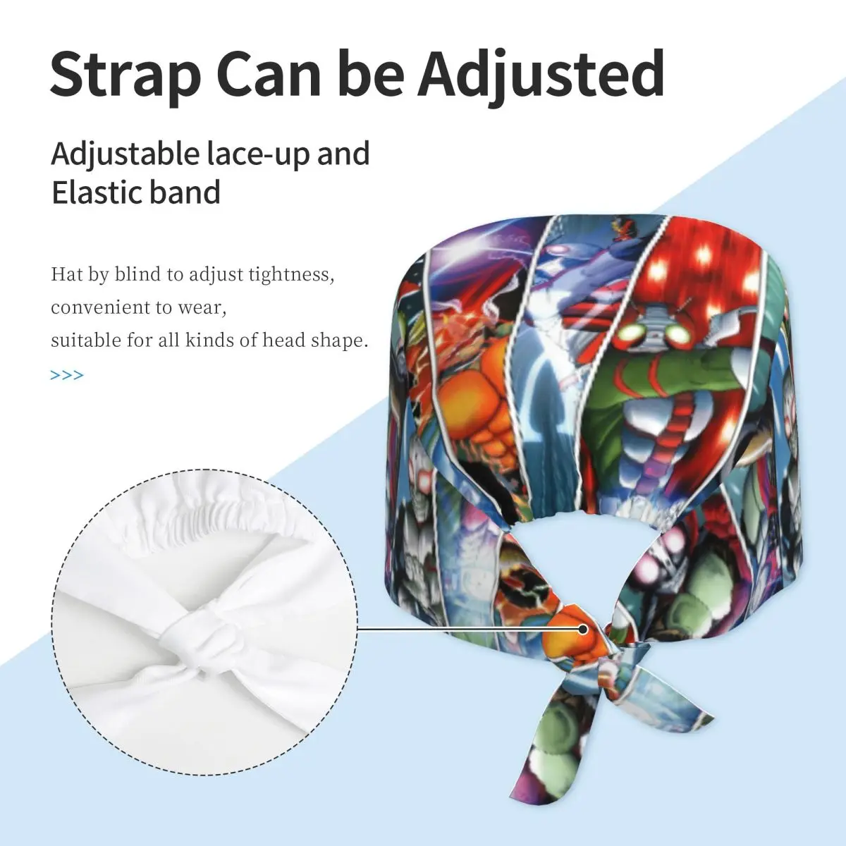مخصص K-Kamenes R-Rideres كوميك الساخن قبعة العمل القبعات الجراحية النساء الرجال غرفة العمليات قبعة قبعة التمريض مختبر يعمل قبعة