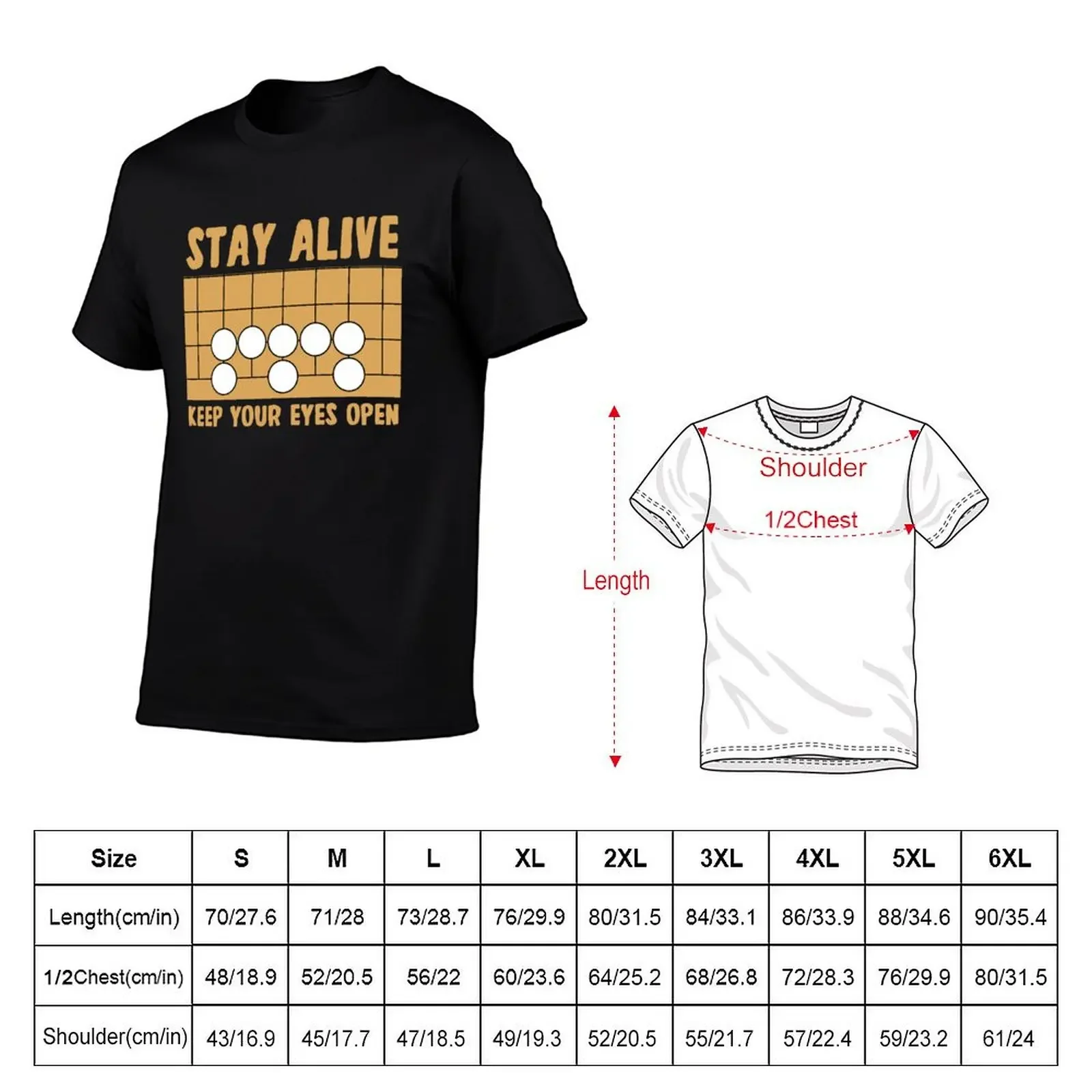 Go board game keep your eyes open T-Shirt oversized kawaii clothes vintage men workout shirt