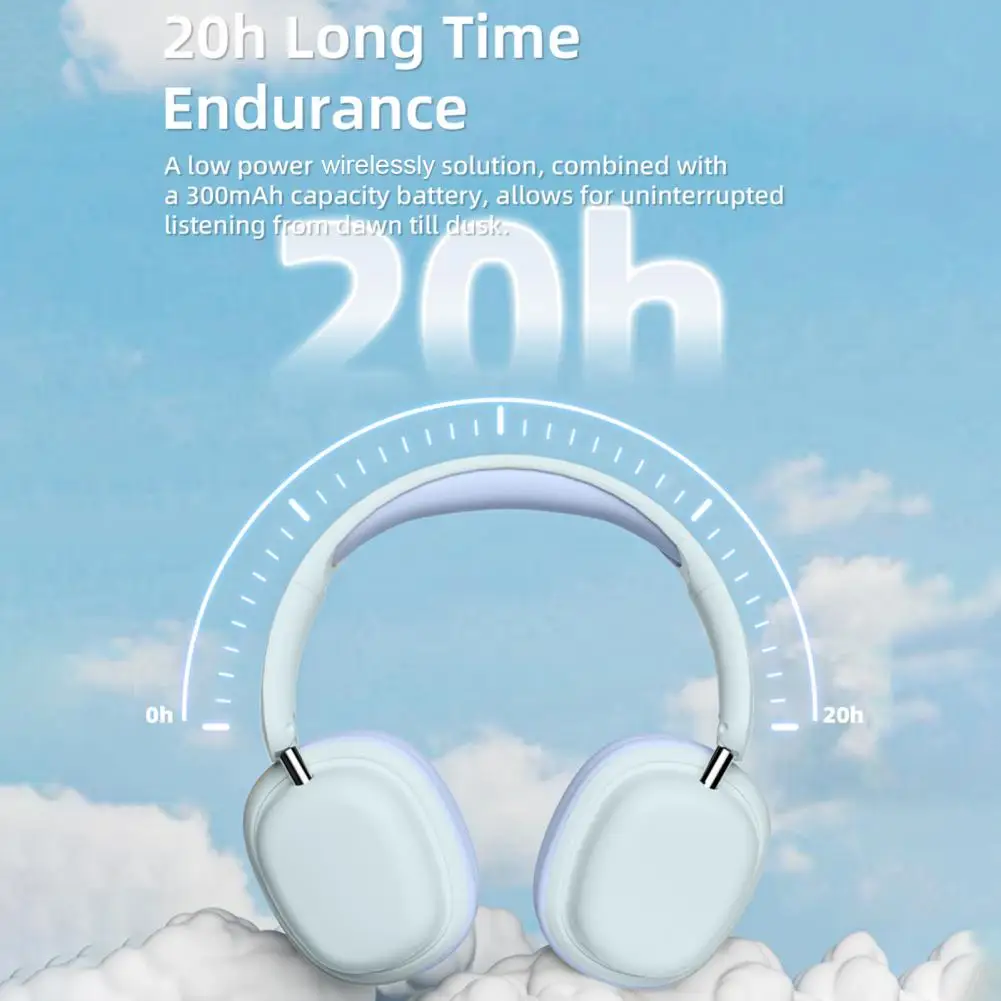 

Wireless Gaming Headset with Foldable Mic HiFi Sound Noise Reduction Extended Battery Life Bluetooth-compatible 5.3 Headphones